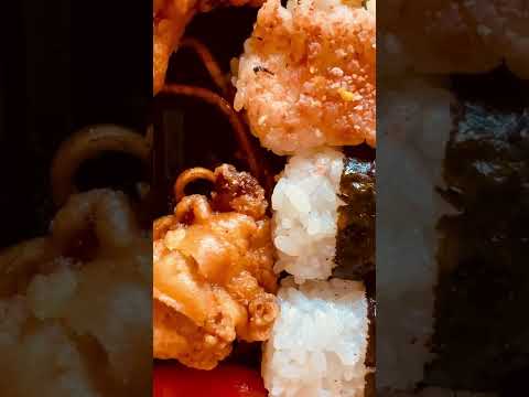 【ASMR 食べ物 動画】【聞く👂高齢者レクリエーション動画】唐揚おむすびセット🍙