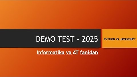 Demo test - 2025 Python va Javascript