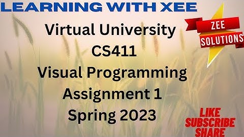 CS411 Assignment 1 spring 2023 virtual University of pakistan
