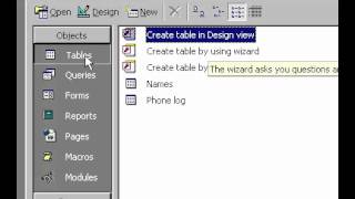 Microsoft Office Access 2000 Database Dialogue