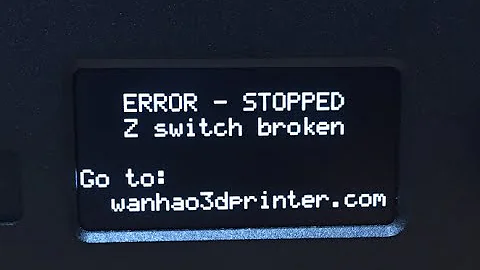 How to fix D6 warning " Error stopped,  Z switch broken"?
