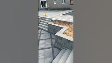Installing Paver Patio Pattern with Steps and Retaining wall