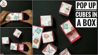 Pop up cubes in a box tutorial | How to make | Easy method | Surprise box | DIY