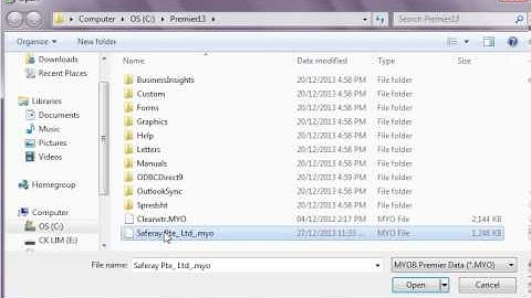 MYOB Premier V13 error