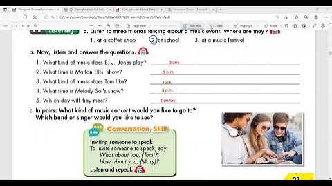 Tiếng Anh 7 I Learn Smart World - Unit 3 Music And Arts - Lesson 2 - Trang 23-24-25