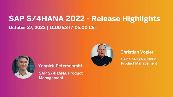 SAP S/4HANA 2022 - Release Highlights | SAP Community Call
