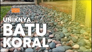 Cara pemasangan batu alam (krikil) pada ujung garasi