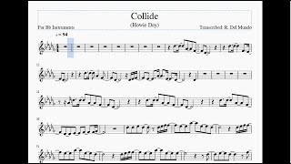 Collide – Trumpet and Bflat Sheet Music and Minus One Instrument Back Track