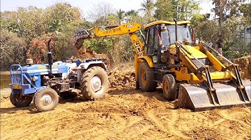 Jcb 3dx Machine Loading Red Mud In Powertrack 434 Ds Plus Tractor | Jcb Tractor | Jcb Video | Jcb