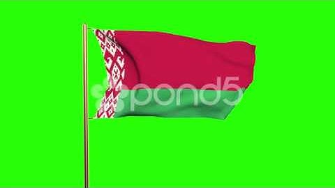 Belarus Flag Waving In The Wind. Green Screen, Alpha Matte. Loopable Animation