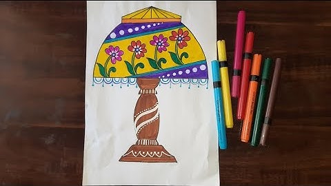 How to draw Table lamp design | Elementary & Intermediate drawing exam