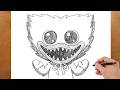 How to Draw Huggy Wuggy Step by Step | Poppy Playtime Drawing