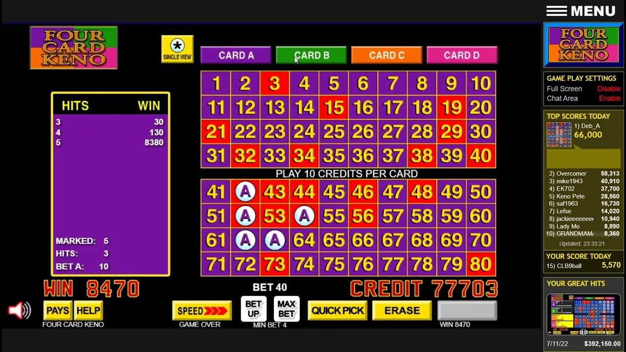 four-card-keno-5-spot-patterns-youtube
