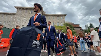 Syracuse football coach Fran Brown reflects on the first team Dome Walk thumbnail