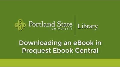 Downloading in Proquest Ebook Central