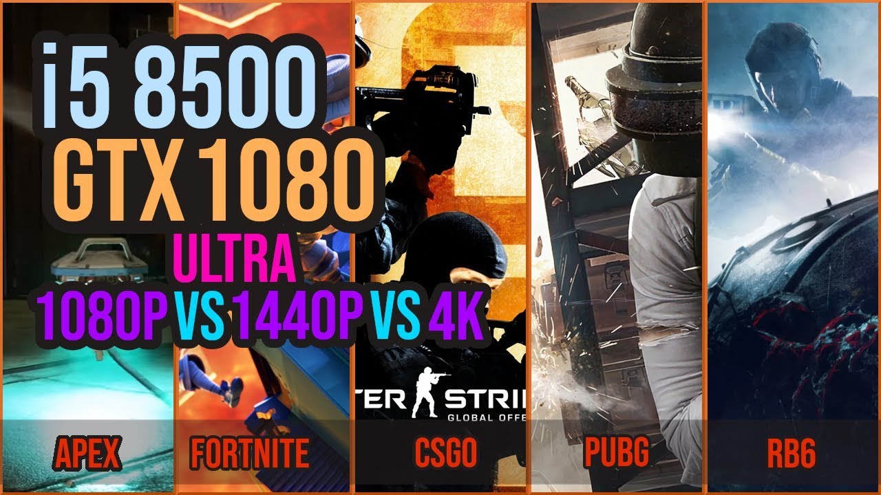 GTX 1080 + i5 8500 - ULTRA @ 1080P/1440P/4K - 5 GAME FPS Benchmark 