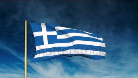 Greece flag slider style. Waving in the wind with cloud background animation Stock video by