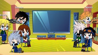 Team minato + Kakashi + Naruto + Sasuke react to funny video (Gacha Life)