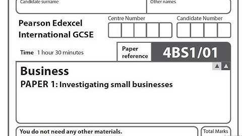 Edexcel IGCSE 2021 November |Investigating Small Businesses | Full paper