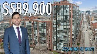 Touring a 1 bedroom + den at Bathurst & King with unobstructed City and Lake Views