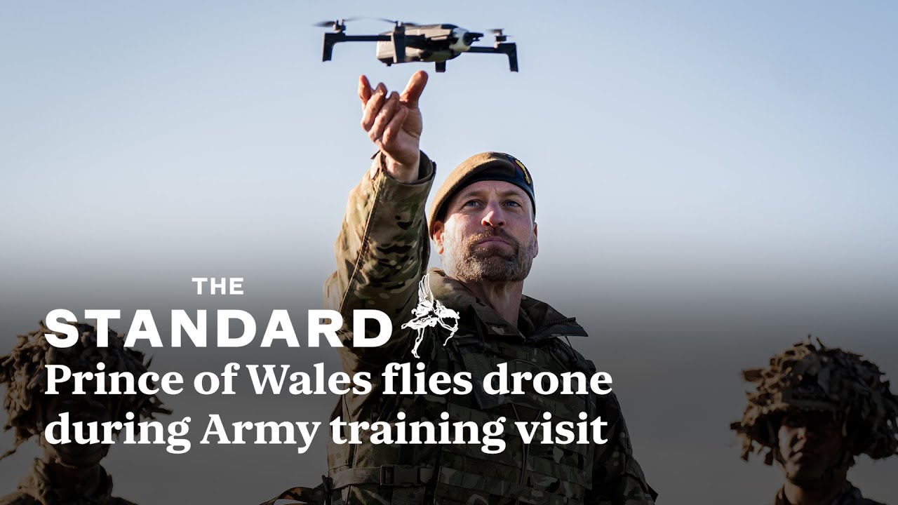 Prince of Wales flies drone during Army training visit