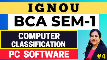 PC Software | Classifications of Computers | Block 1, Unit - 1 | IGNOU BCA Course Semester 1