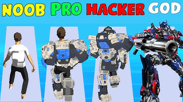 NOOB vs PRO vs HACKER vs GOD in Mecha Run