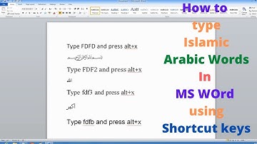 How to type Islamic Arabic Words In MS Word using shortcut Key | SC Tech99