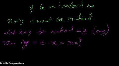 Sum of Rational and Irrational No s Cannot Be Rational | TutorTeddy.com