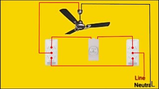 2 Methods - 2 Switch 1 Regulator 2 Place Control Ceiling Fan Wiring Connection || It