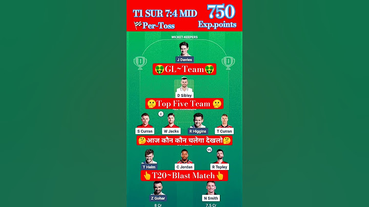 SUR VS  MID | English T20 Blast 2025 | Grand league | Small League | Head to Head | Team Prediction