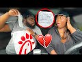 Getting a love letter from a chickfila worker prank on husband