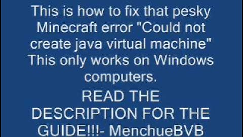 Minecraft Error "Could Not Create Java Virtual Machine" Windows FIX!!!