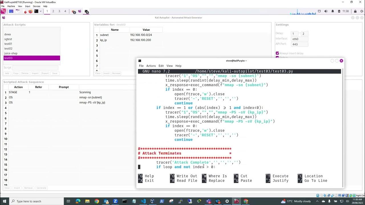 Kali Autopilot basic script creation running and editing YouTube