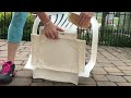 Cut a plastic chair in half for this BRILLIANT plastic chair makeover idea!