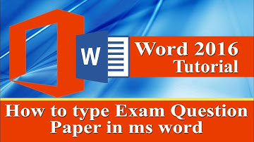 How to type Exam question paper in ms word 2016