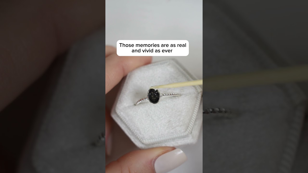 A keepsake ring made from ashes 