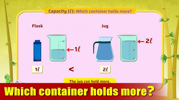 G2 - Module 21 - Exercise 2 - Which container holds more? | Appu Series | Grade 2 Math Learning