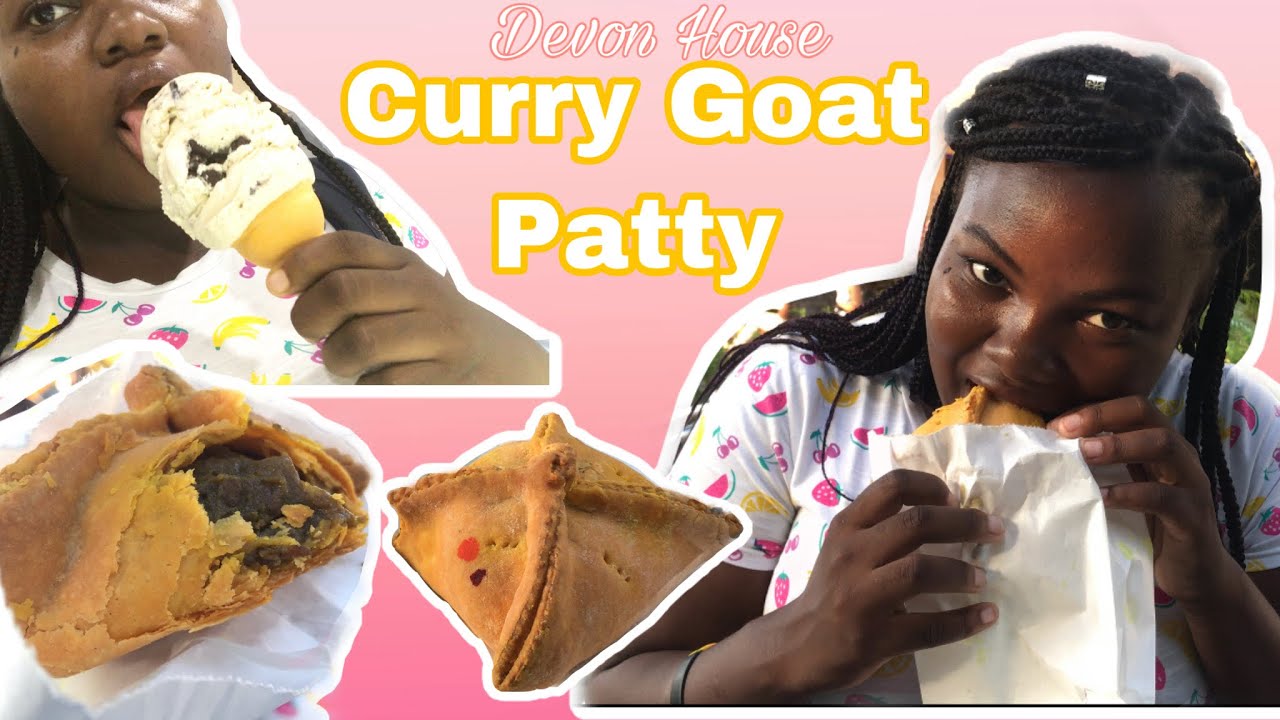 Trying out the Devon House Curry Goat Patty FoodDate YouTube