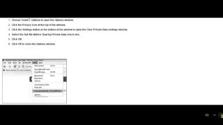 How to clear private data, cookies, cache, browsing history in firefox