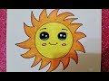 تعليم رسم الشمس وتلوينها للاطفال والمبتدئين خطوة بخطوة | how to draw the sun