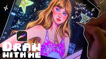 Chill & Draw with Me: Taylor Swift Digital Art in My Style | Procreate Full Process🎀