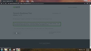 Up-work Readiness Test Answers 2019- Top 10%