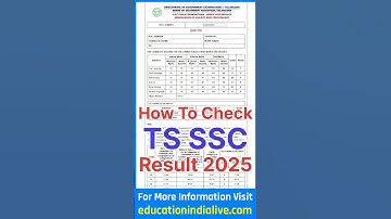 TS SSC 10th Result 2025 How To Check ? How To Check TS SSC 10th Result 2025