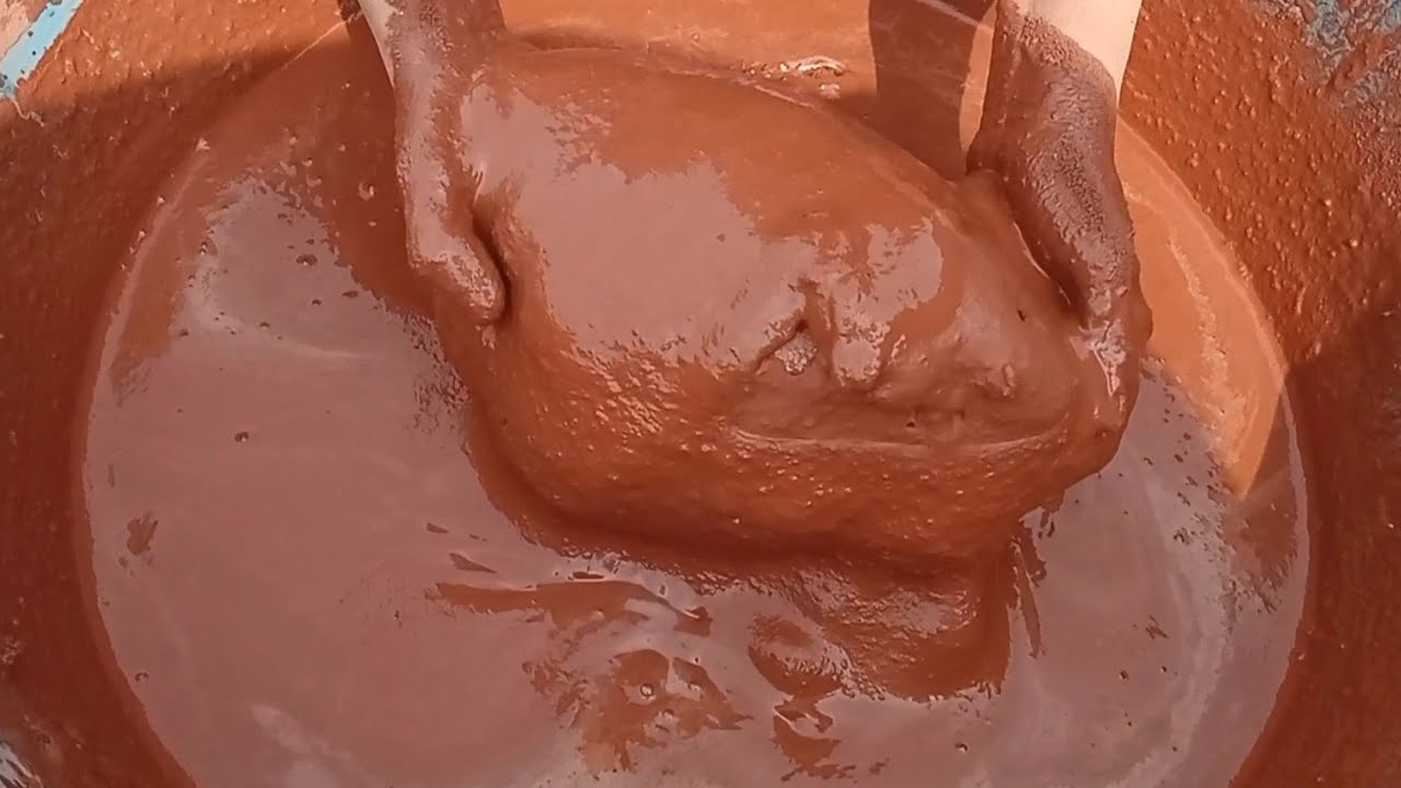 Asmr||Super soft dusty pure red dirt||relaxing mouthwatering yummy paste play 💯 satisfaction 🥰🥳