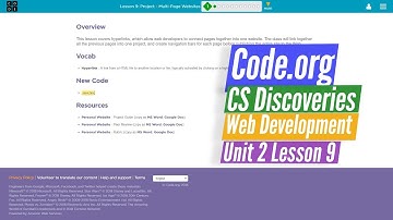 Multi-Page Websites Lesson 9.1 Tutorial with Answers - Code.org Web Development