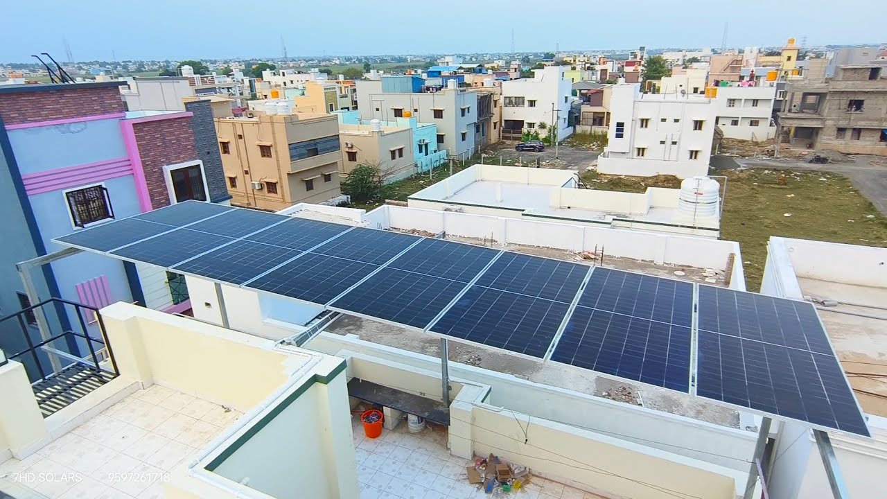 5kw on grid solar system installed at avadi chennai with high rise structure