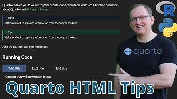 Quarto HTML tips - Dark mode, callouts, tabs