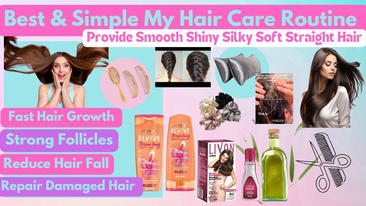 My Simple Hair Care Routine : How To Get Long Shiny Silky Hair. - YouTube