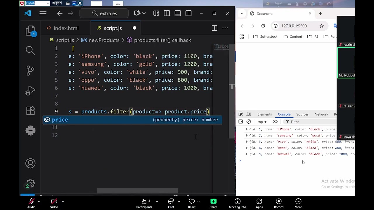 Difference between for Each, filter, find || Nokib Hr || Web Development Batch Nalchity